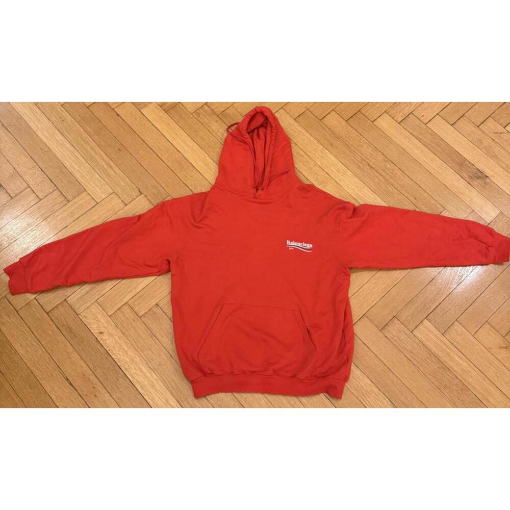 Balenciaga Red Hoodie Sweatshirt Medium